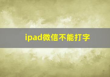 ipad微信不能打字