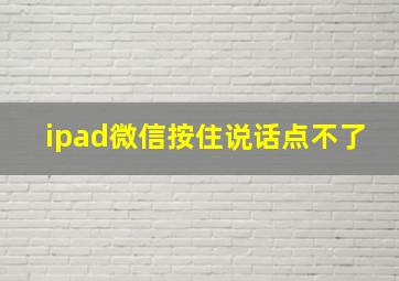 ipad微信按住说话点不了