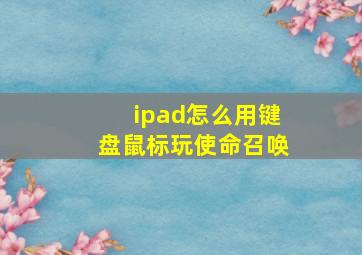 ipad怎么用键盘鼠标玩使命召唤