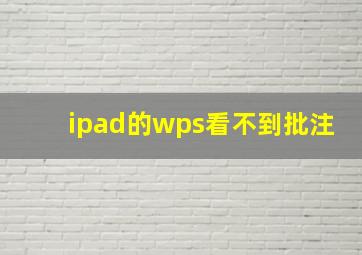 ipad的wps看不到批注