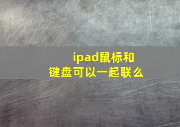 ipad鼠标和键盘可以一起联么