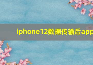 iphone12数据传输后app