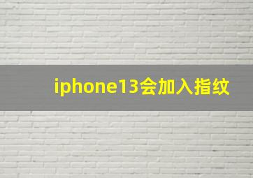 iphone13会加入指纹