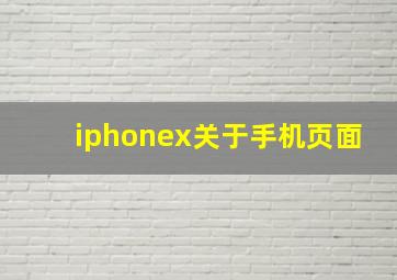 iphonex关于手机页面