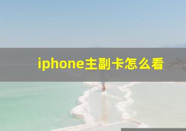 iphone主副卡怎么看