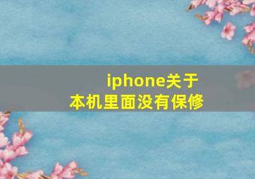 iphone关于本机里面没有保修