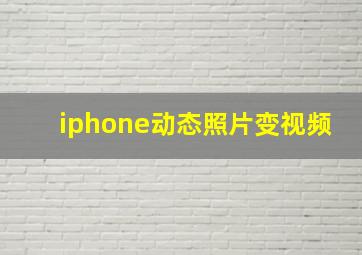 iphone动态照片变视频