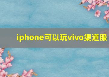 iphone可以玩vivo渠道服