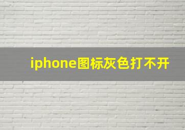 iphone图标灰色打不开