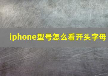 iphone型号怎么看开头字母