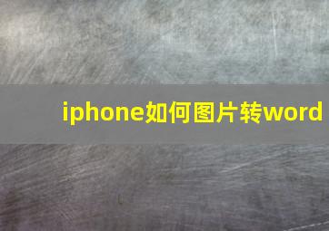 iphone如何图片转word