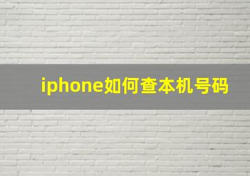 iphone如何查本机号码