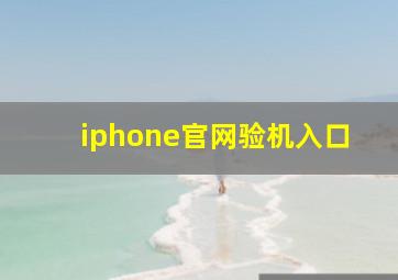 iphone官网验机入口