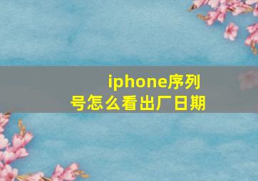 iphone序列号怎么看出厂日期