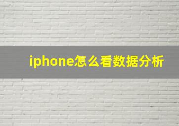 iphone怎么看数据分析