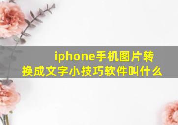 iphone手机图片转换成文字小技巧软件叫什么