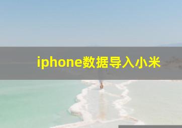 iphone数据导入小米