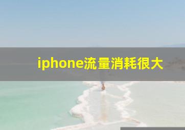 iphone流量消耗很大