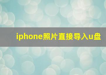 iphone照片直接导入u盘