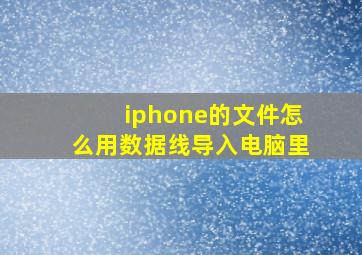 iphone的文件怎么用数据线导入电脑里