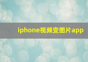 iphone视频变图片app