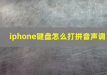 iphone键盘怎么打拼音声调