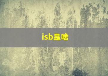 isb是啥