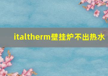 italtherm壁挂炉不出热水