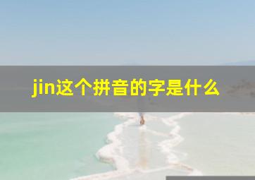 jin这个拼音的字是什么