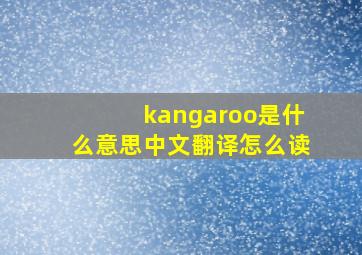 kangaroo是什么意思中文翻译怎么读