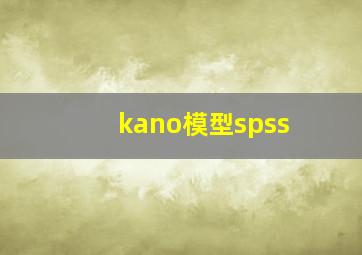 kano模型spss