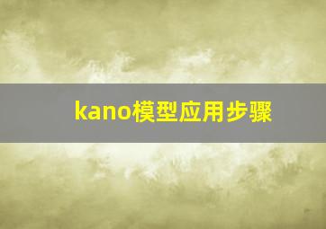 kano模型应用步骤