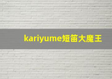 kariyume短笛大魔王