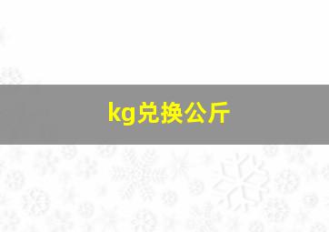 kg兑换公斤