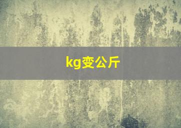 kg变公斤