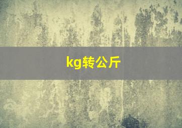 kg转公斤