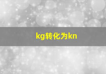 kg转化为kn