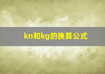 kn和kg的换算公式