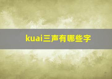 kuai三声有哪些字