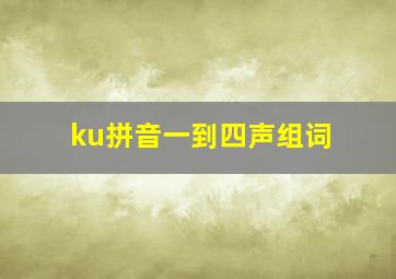 ku拼音一到四声组词