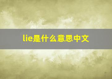 lie是什么意思中文