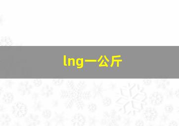 lng一公斤