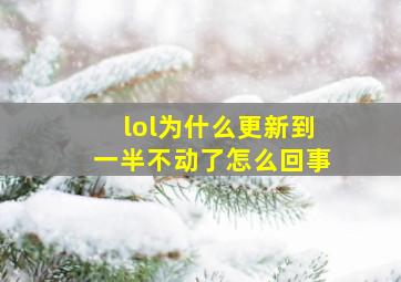 lol为什么更新到一半不动了怎么回事