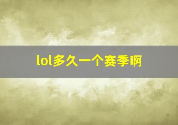 lol多久一个赛季啊