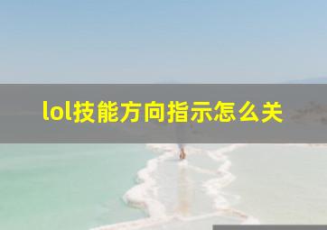 lol技能方向指示怎么关