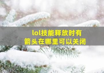 lol技能释放时有箭头在哪里可以关闭