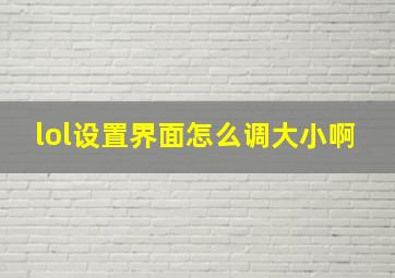 lol设置界面怎么调大小啊