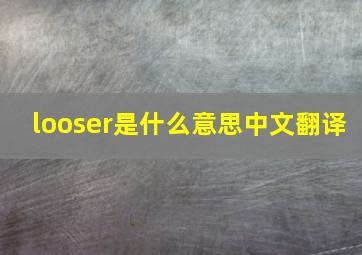 looser是什么意思中文翻译