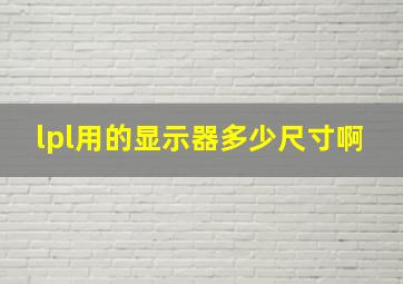 lpl用的显示器多少尺寸啊