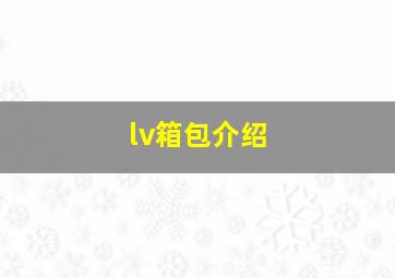 lv箱包介绍